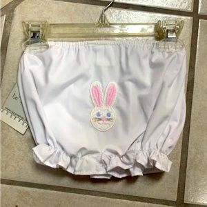 6 Months White Easter Bunny Rabbit Cotton Diaper Cover Panty Bloomers NWT